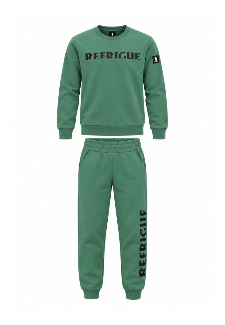 Refrigue TUTA COMPLETA VERDE GIROCOLLO CON MAXI LOGO Bambini e ragazzi 2831T00075.VER_