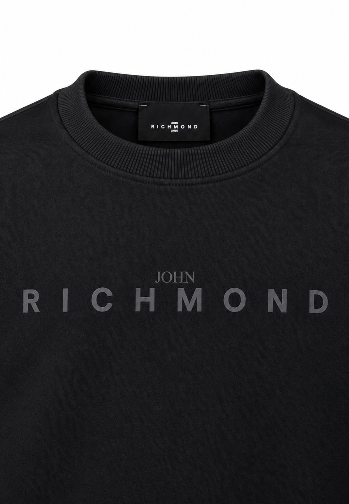 John Richmond FELPA NERA A GIROCOLLO CON LOGO TONO SU TONO Bambini e ragazzi RBA26156FE.NE_