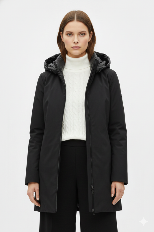 Ciesse Piumini giubbotto lungo da donna Mire 3.0 nero con cappuccio