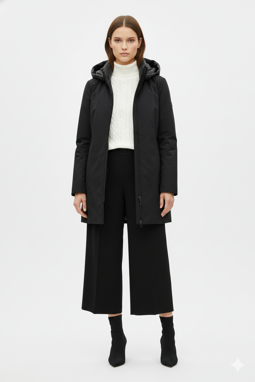 Ciesse Piumini giubbotto lungo da donna Mire 3.0 nero con cappuccio