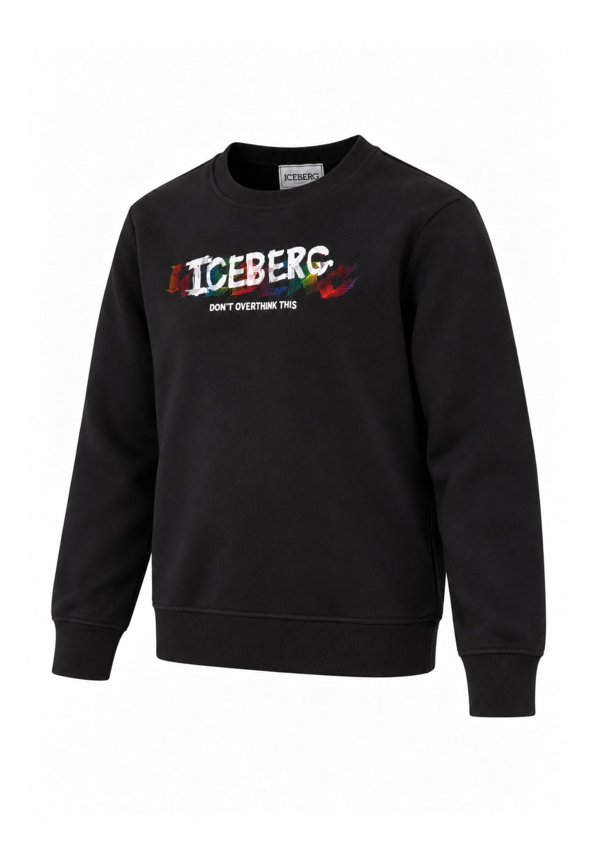 ICEBERGS FELPA NERA A GIROCOLLO CON GRAFICA CENTRALE Bambini e ragazzi MFICE7307J.NE_