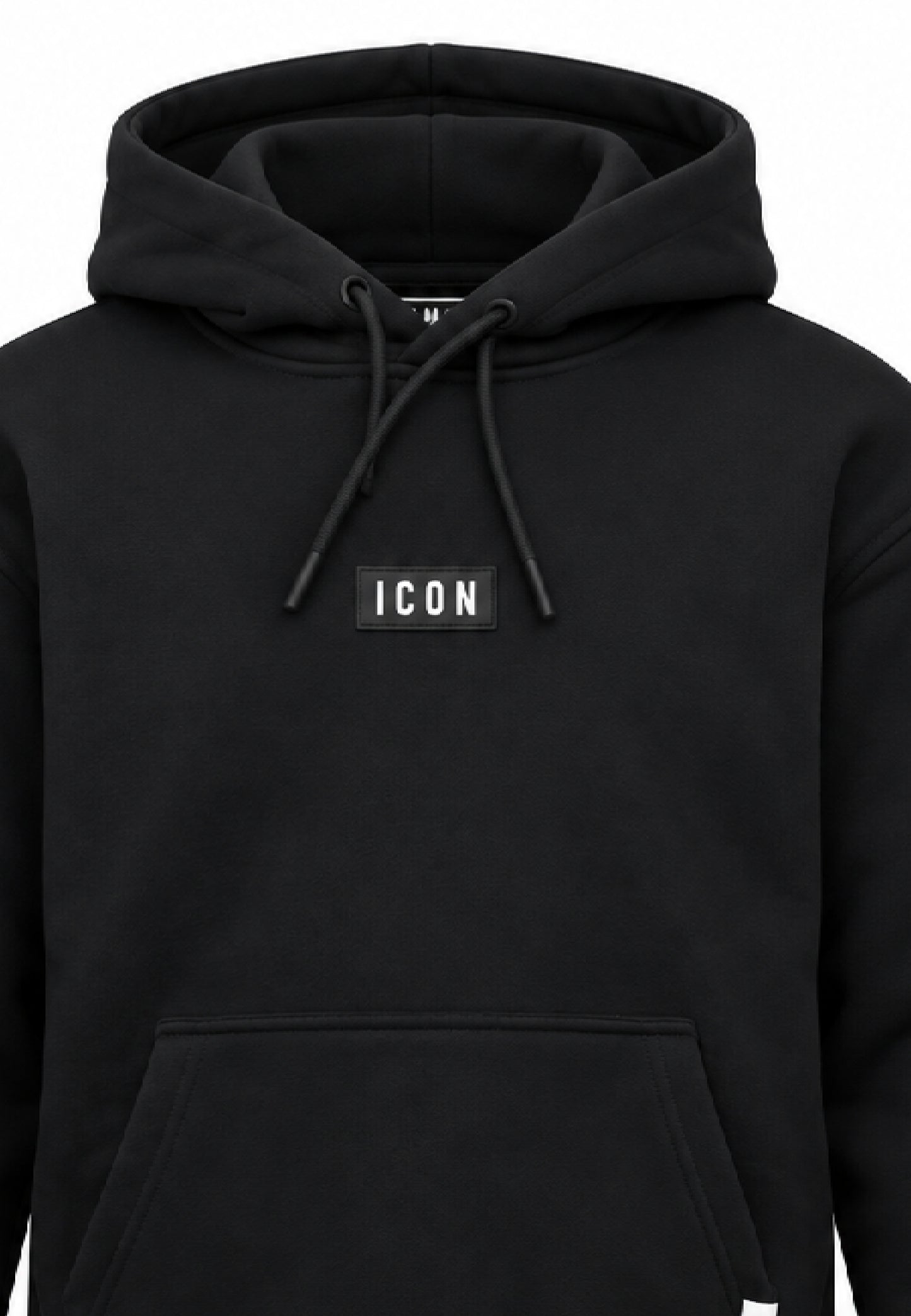 ICON FELPA nero con cappuccio mini logo centrale e tasca canguro Bambini e ragazzi ibsw001453.ne_