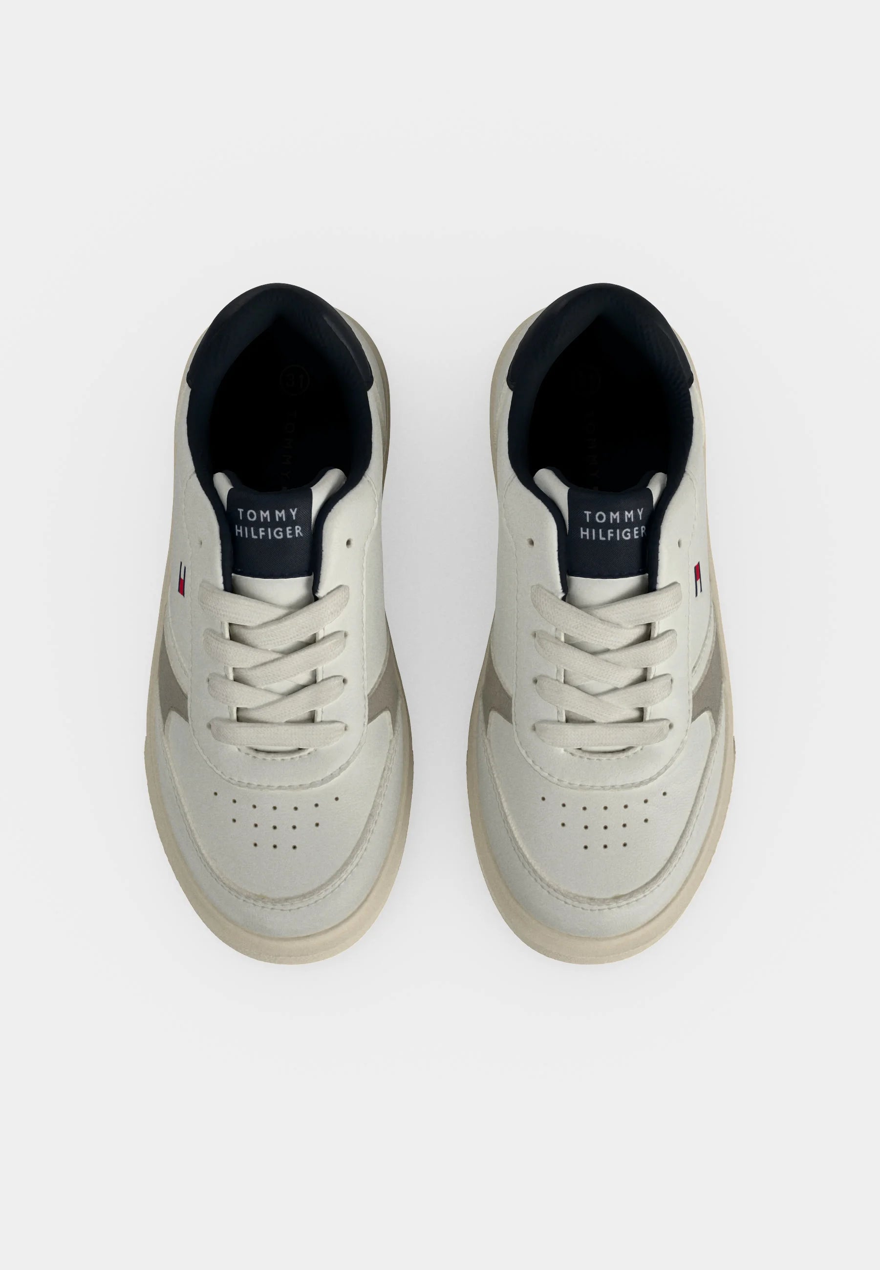 TOMMY HILFIGER SCARPA BIANCA CON LACCI E DETTAGLI BLU E BEIGE Bambini e ragazzi A-T3X9-35237-1355Y617.BIA_