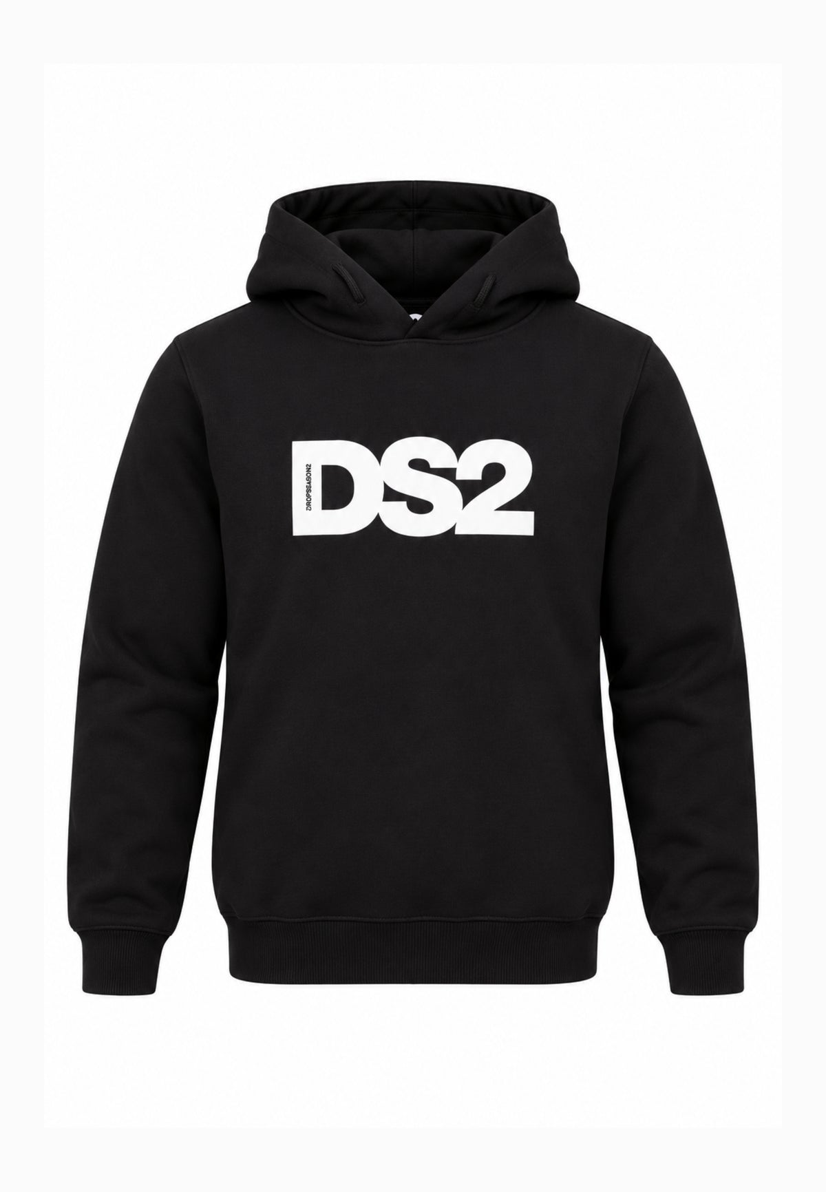 DS2 FELPA NERA CON CAPPUCCIO E LOGO MAXI CENTRALE Bambini e ragazzi F62K282.NE_