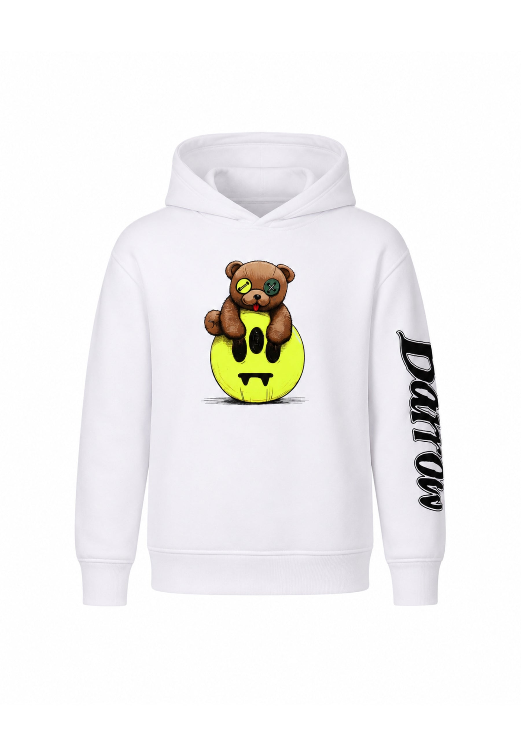 BARROW FELPA BIANCA CON CAPPUCCIO E ORSETTO CENTRALE E LOGO SULLA MANICA Bambini e ragazzi F6BKJUHS160.BIA_