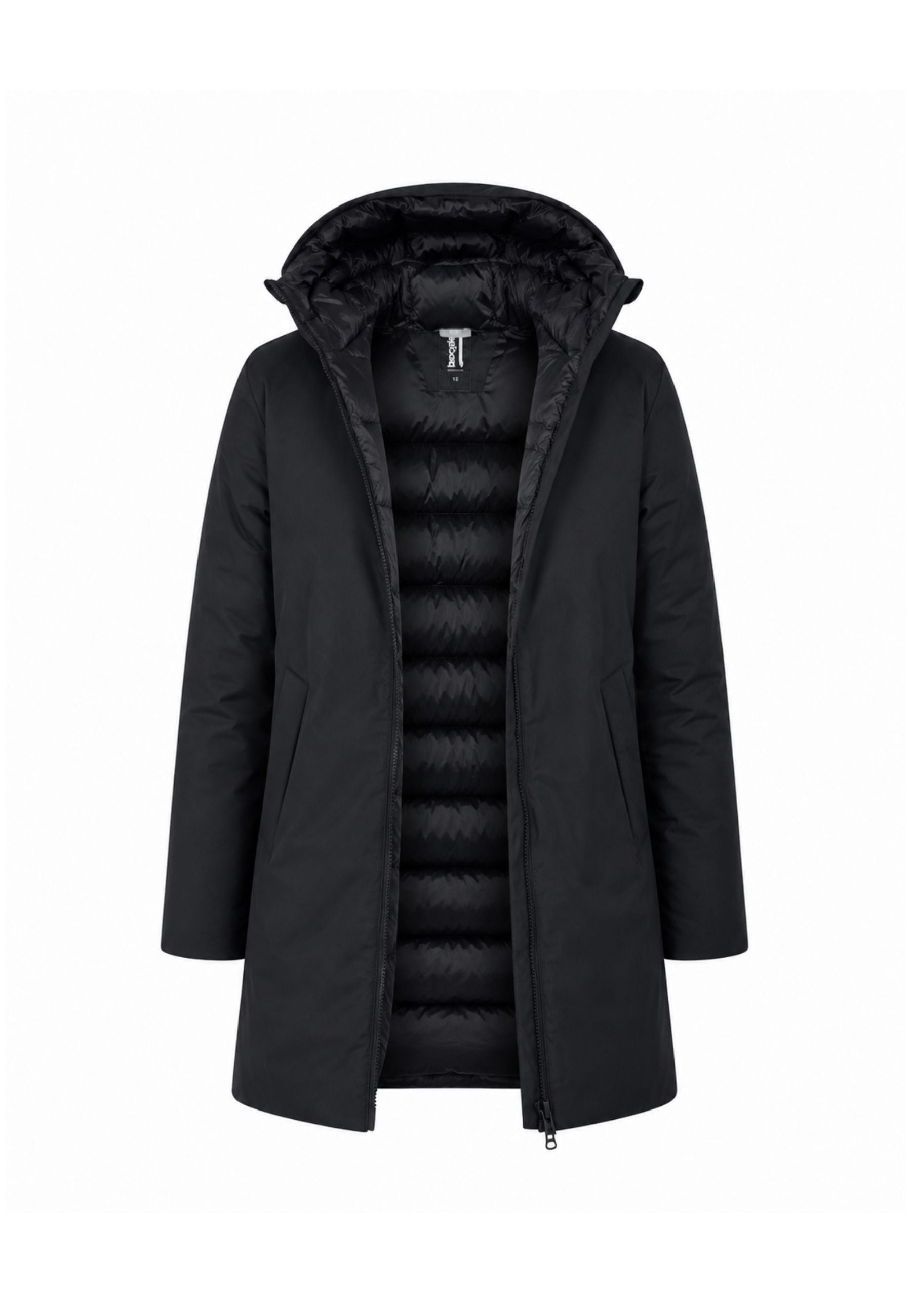 Bomboogie GIUBBOTTO NERO IN DOPPIO MATERIALE CON CAPPUCCIO Bambine e ragazze CG 8670 T ADL6 90.NE_