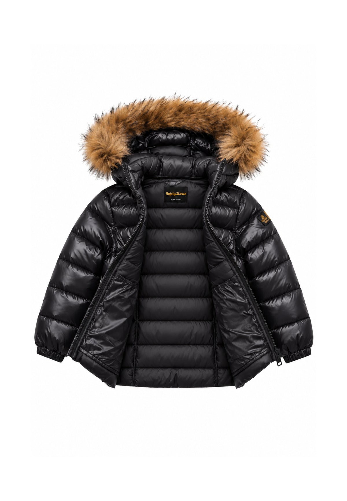 REFRIGIWEAR PIUMINO CON PELLICCIA E LOGO SUL BRACCIO Bambine e ragazze RG2606CW26_
