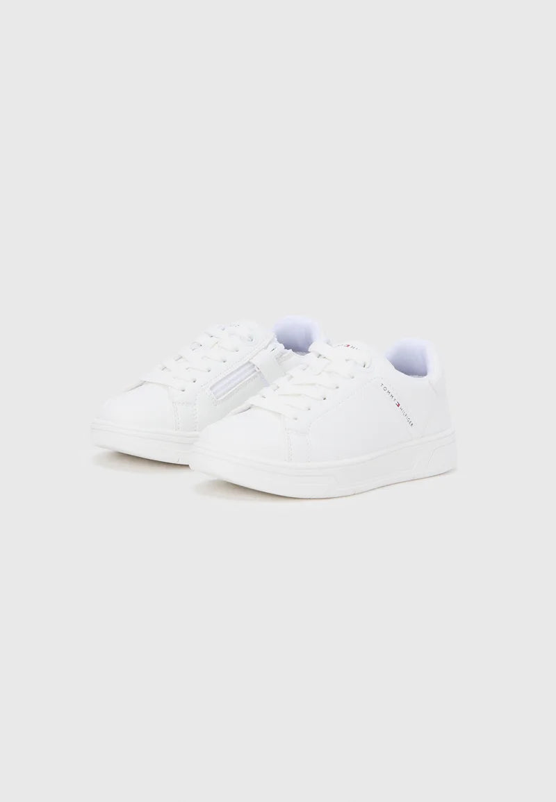 TOMMY HILFIGER SNEAKERS BIANCHE CON LACCI IN ECOPELLE Bambini e ragazzi 27-T3X9-34357-1355100_