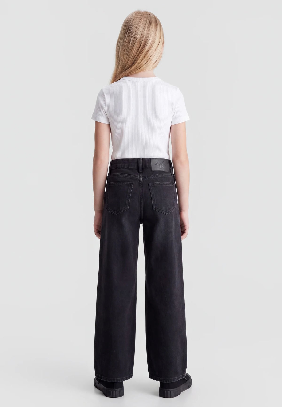 CALVIN KLEIN JEANS nero zampa larga bambina a cinque tasche Bambine e ragazze LVCKFJC08G1BY.NE_