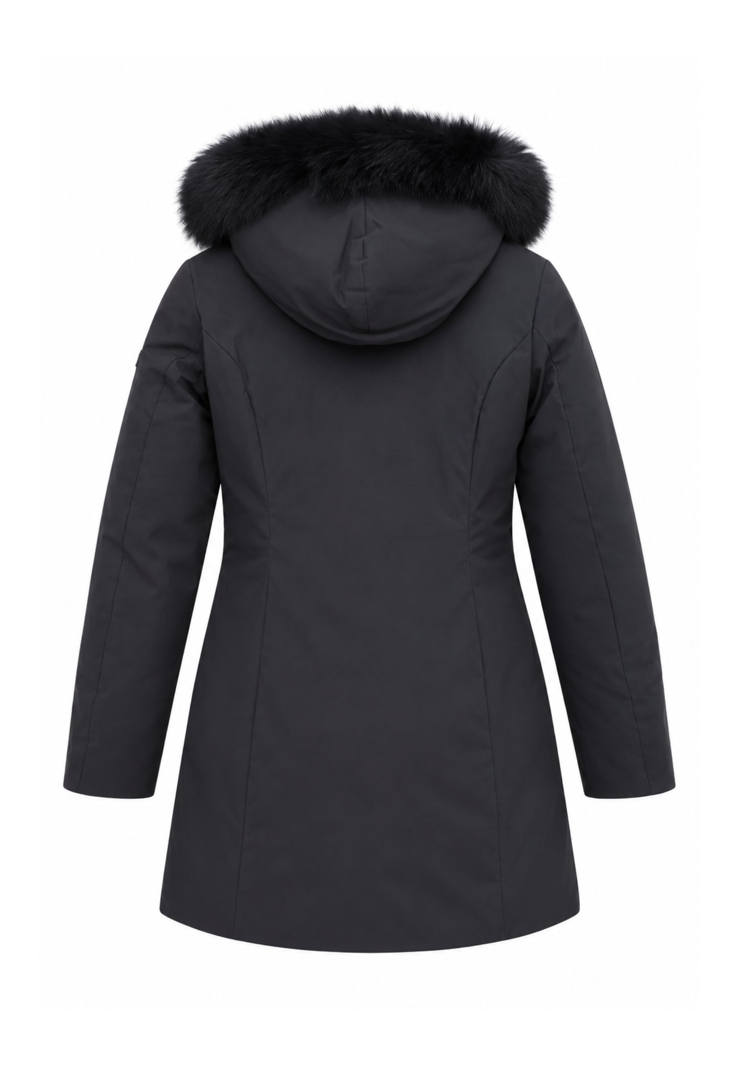 REFRIGIWEAR GIUBBOTTO NERO CON CAPPUCCIO E PELLICCIA Donna LADY TECH FUR JACKET.NE_