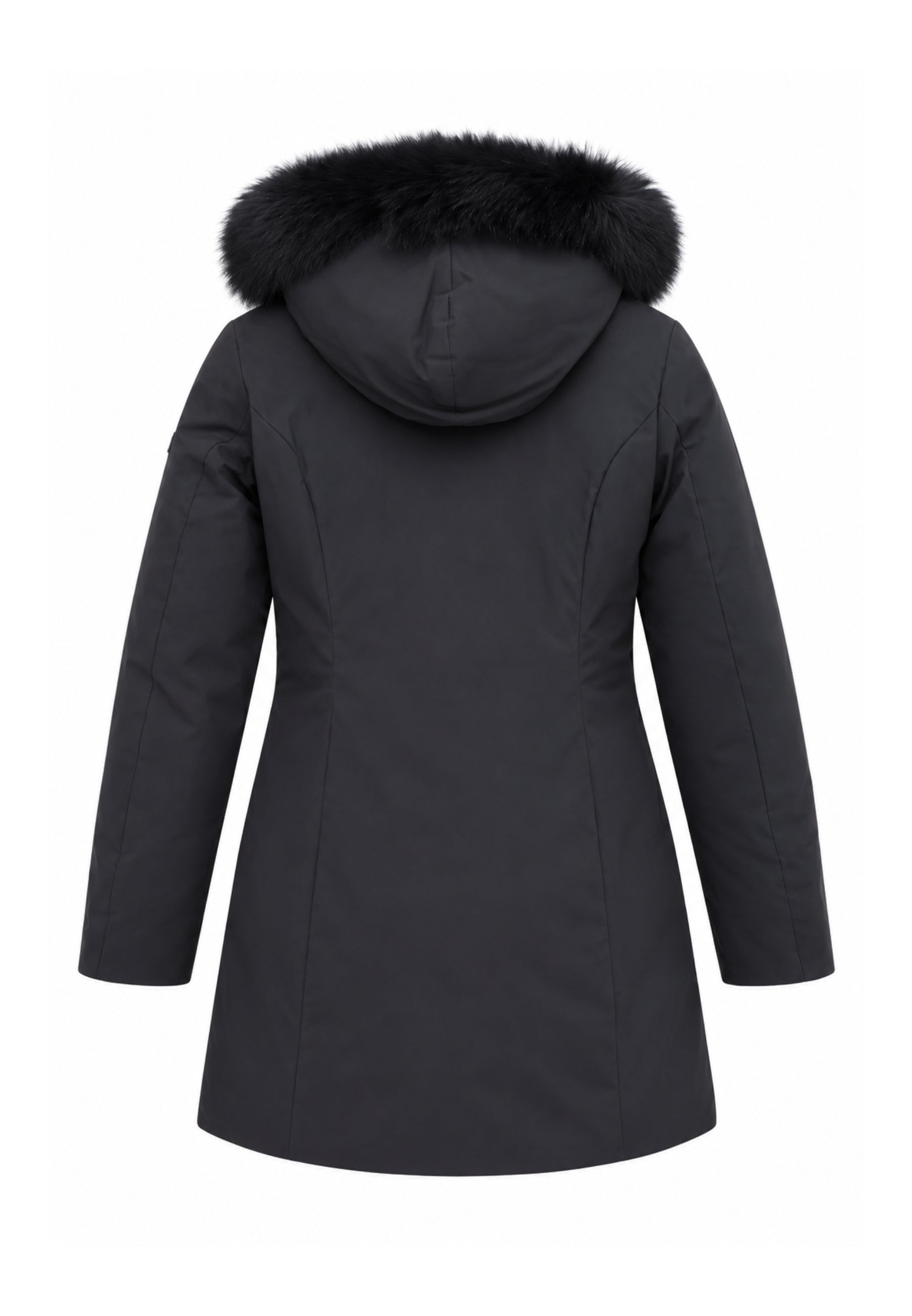 REFRIGIWEAR GIUBBOTTO NERO CON CAPPUCCIO E PELLICCIA Donna LADY TECH FUR JACKET.NE_