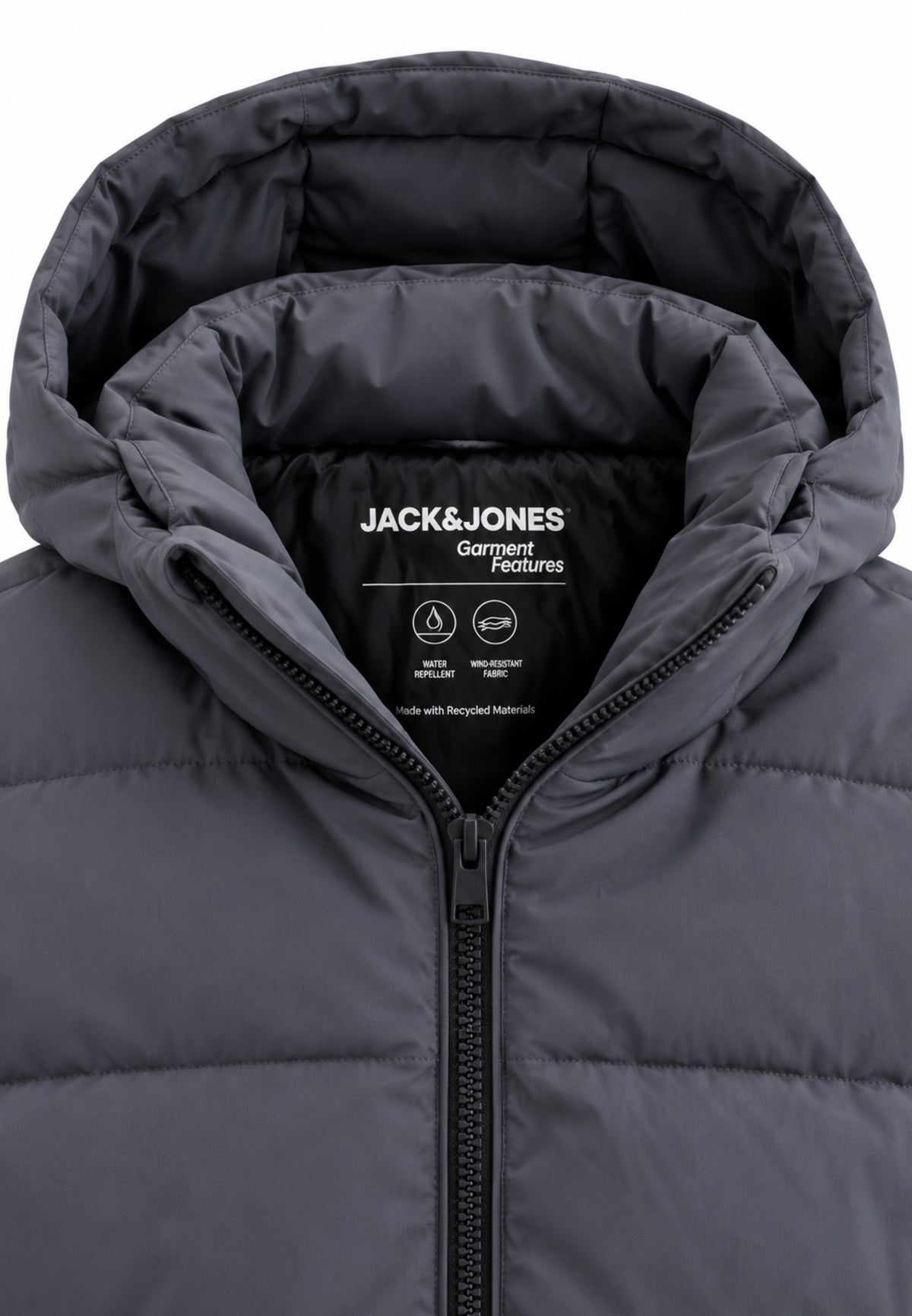 Jack & Jones giubbotto GRIGIO con cappuccio TRAPUNTATO Bambini e ragazzi 12303956.grig_
