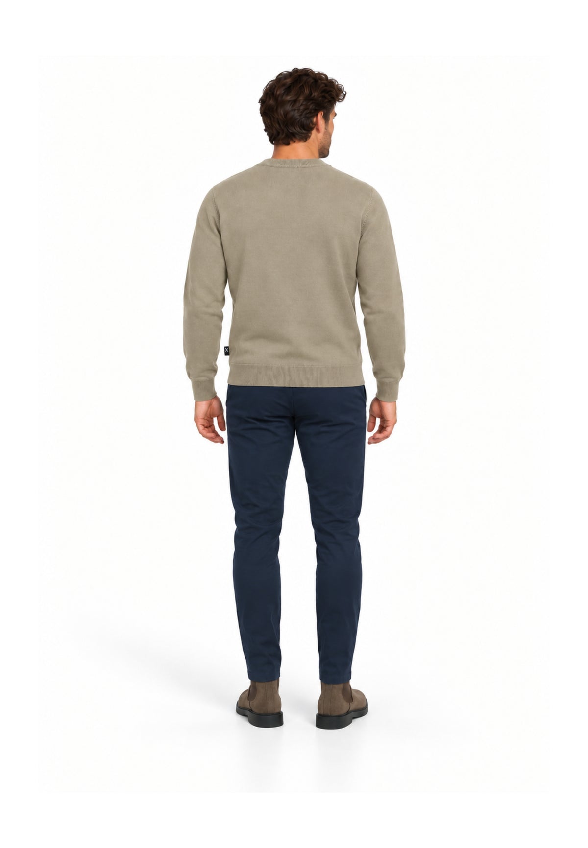 John Richmond maglia BEIGE IN LANA RASATA CON MINI LOGO Uomo uma26169ma.beige_