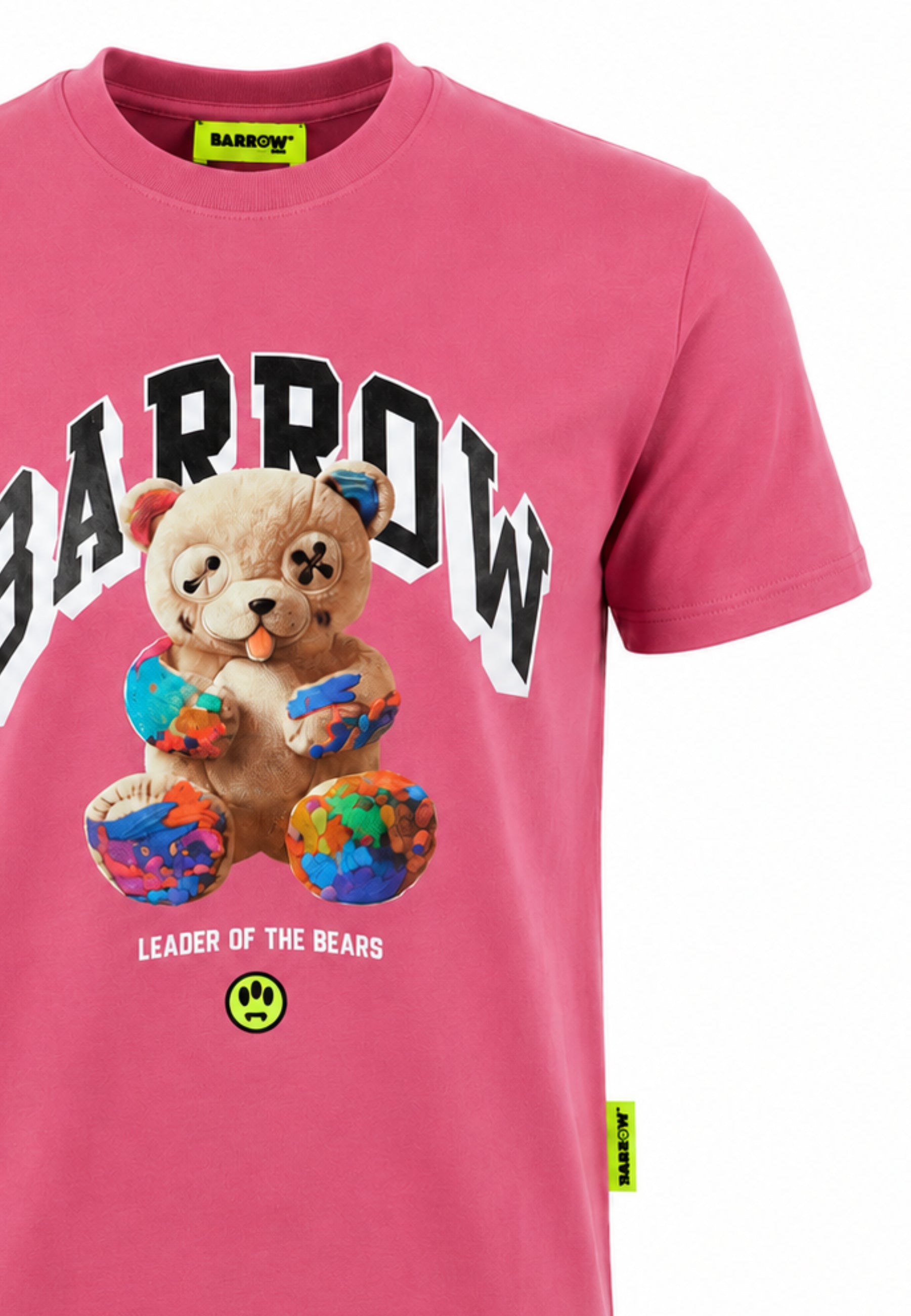 BARROW T SHIRT ROSA A MEZZE MANICHE CON STAMPA ORSO Bambini e ragazzi F6BKJUTH027.ROSA_