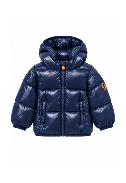 Save the Duck GIUBBOTTO BLU LUCIDO CON CAPPUCCIO Bambini e ragazzi 07-I3323IX.BLU_