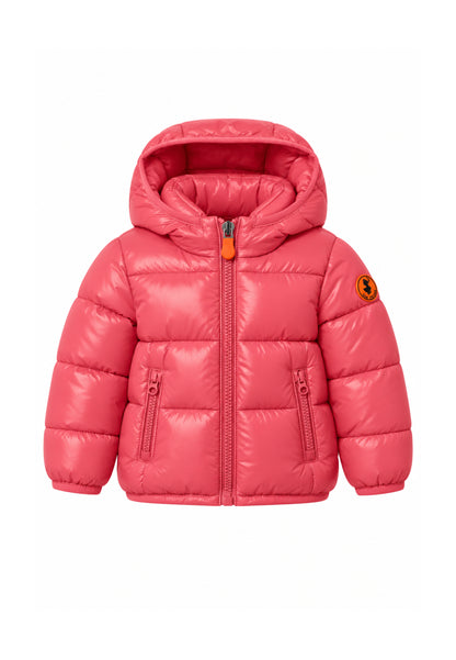 Save the Duck GIUBBOTTO ROSA LUCIDO CON CAPPUCCIO Bambine e ragazze 06-I3323IX.ROSA_