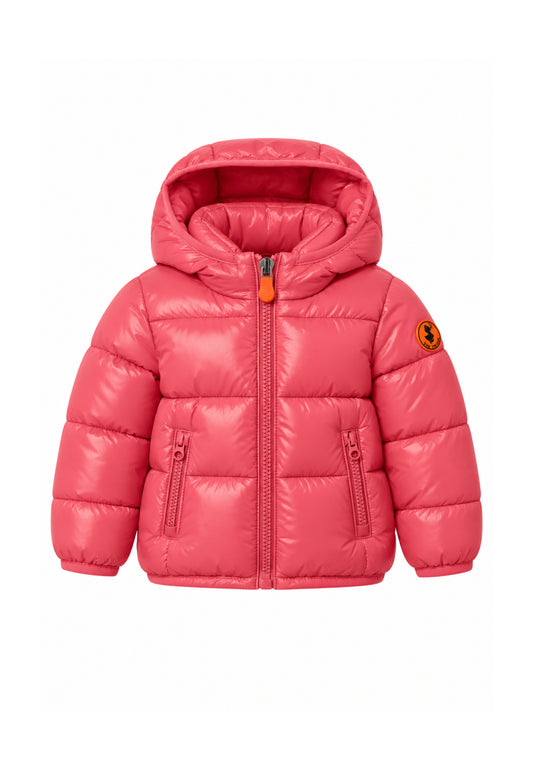 Save the Duck GIUBBOTTO ROSA LUCIDO CON CAPPUCCIO Bambine e ragazze 06-I3323IX.ROSA_