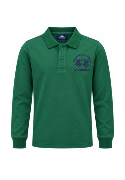 LA MARTINA polo verde ricamo logo Bambini e ragazzi mab0355.verde_