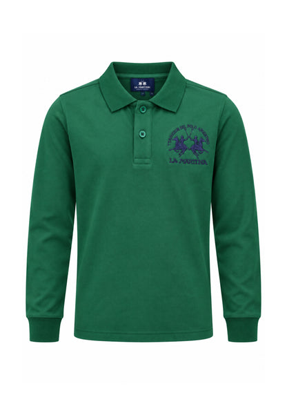 LA MARTINA polo verde ricamo logo Bambini e ragazzi mab0355.verde_