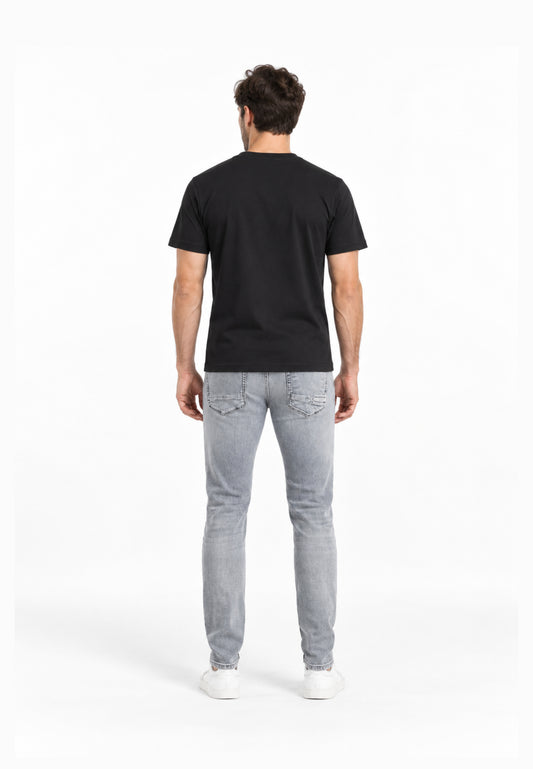 John Richmond T SHIRT NERA A MEZZE MANICHE CON MINI LOGO Uomo UMA26291TS.NE_