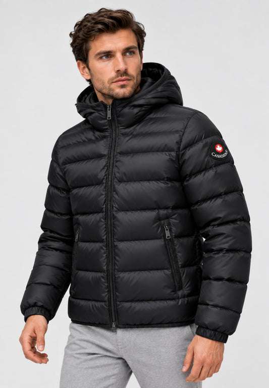 Canadiens Giubbotto nero trapuntato con cappuccio Uomo nordic fly 2.0/m.ne_