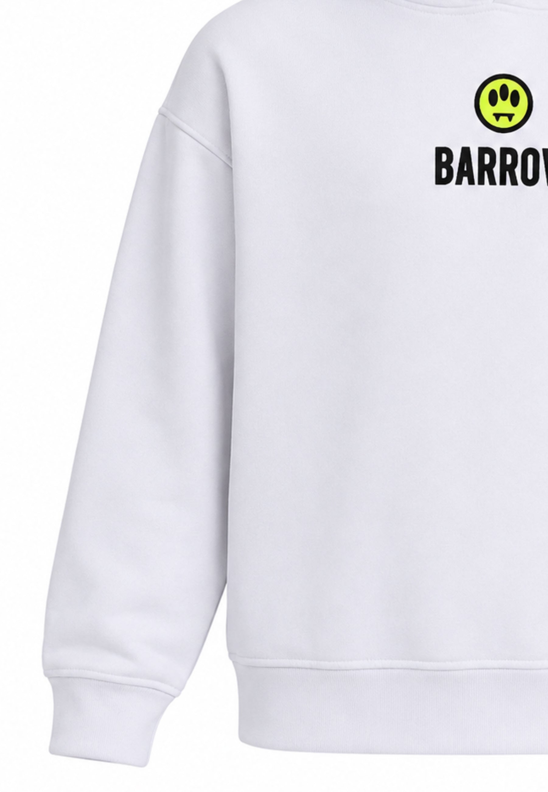 BARROW FELPA BIANCA CON CAPPUCCIO logo piccolo centrale e maxi stampa sul retro Bambini e ragazzi F6BKJBHS074.BIA_