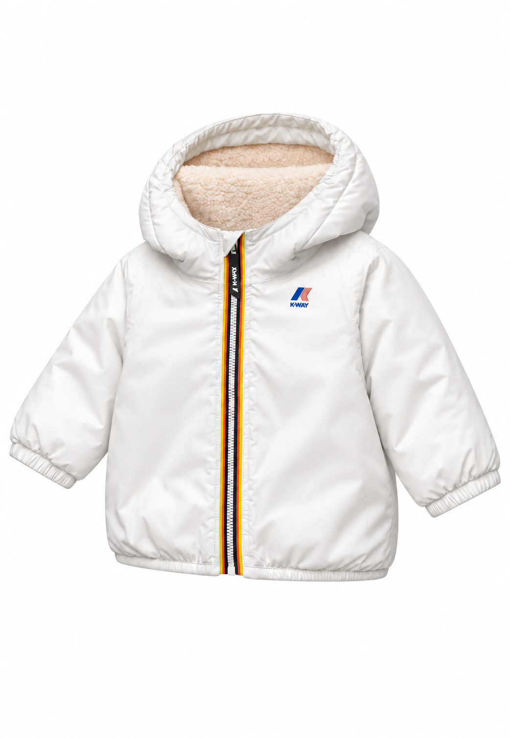K-Way Claudine Orsetto bianco neonato - vista tre quarti