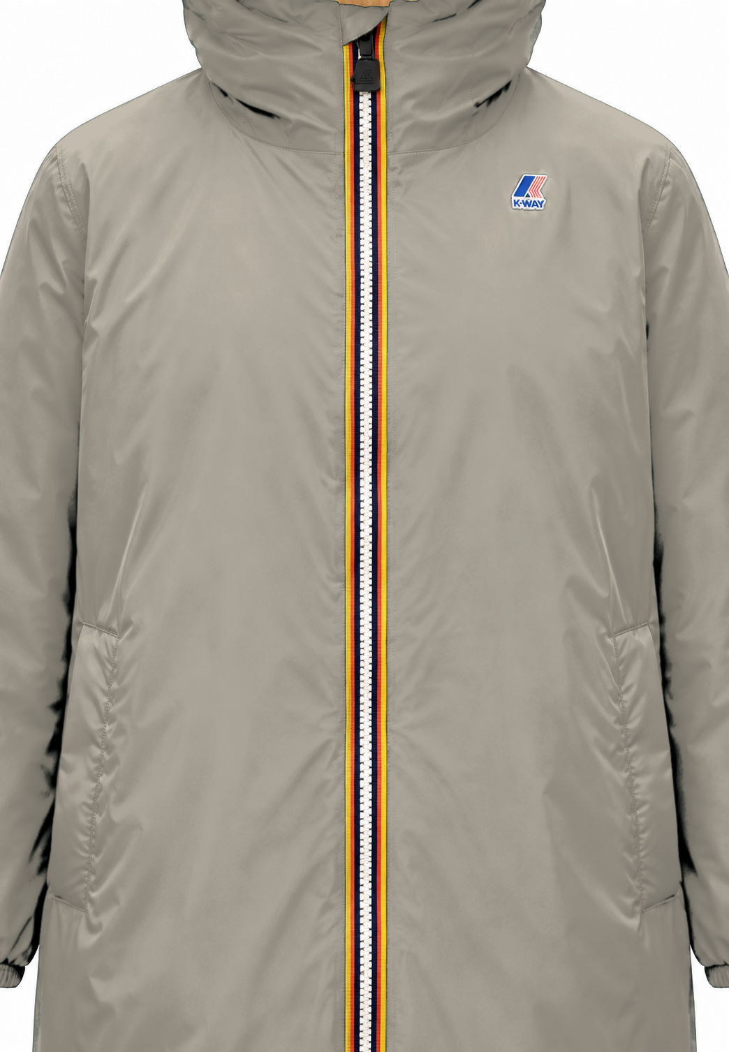 Kway beige unisex con cappuccio interno caldo
