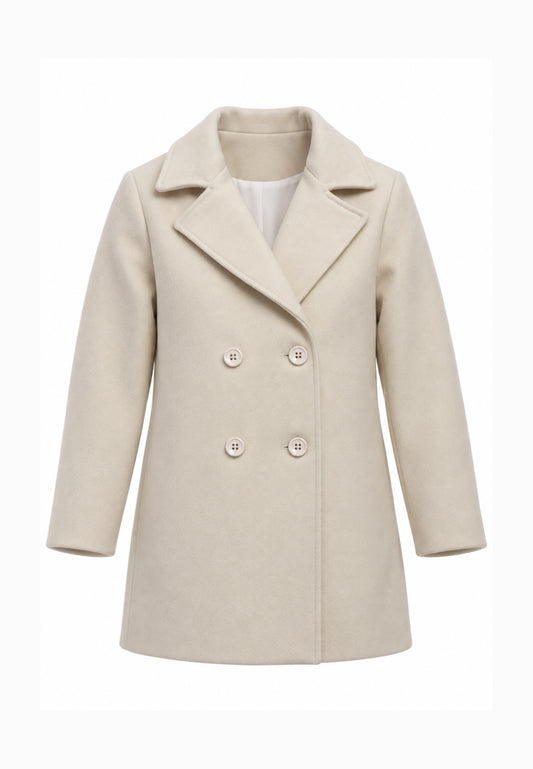 Kocca cappotto panna con bottoni linea dritta Bambine e ragazze yolando.panna_