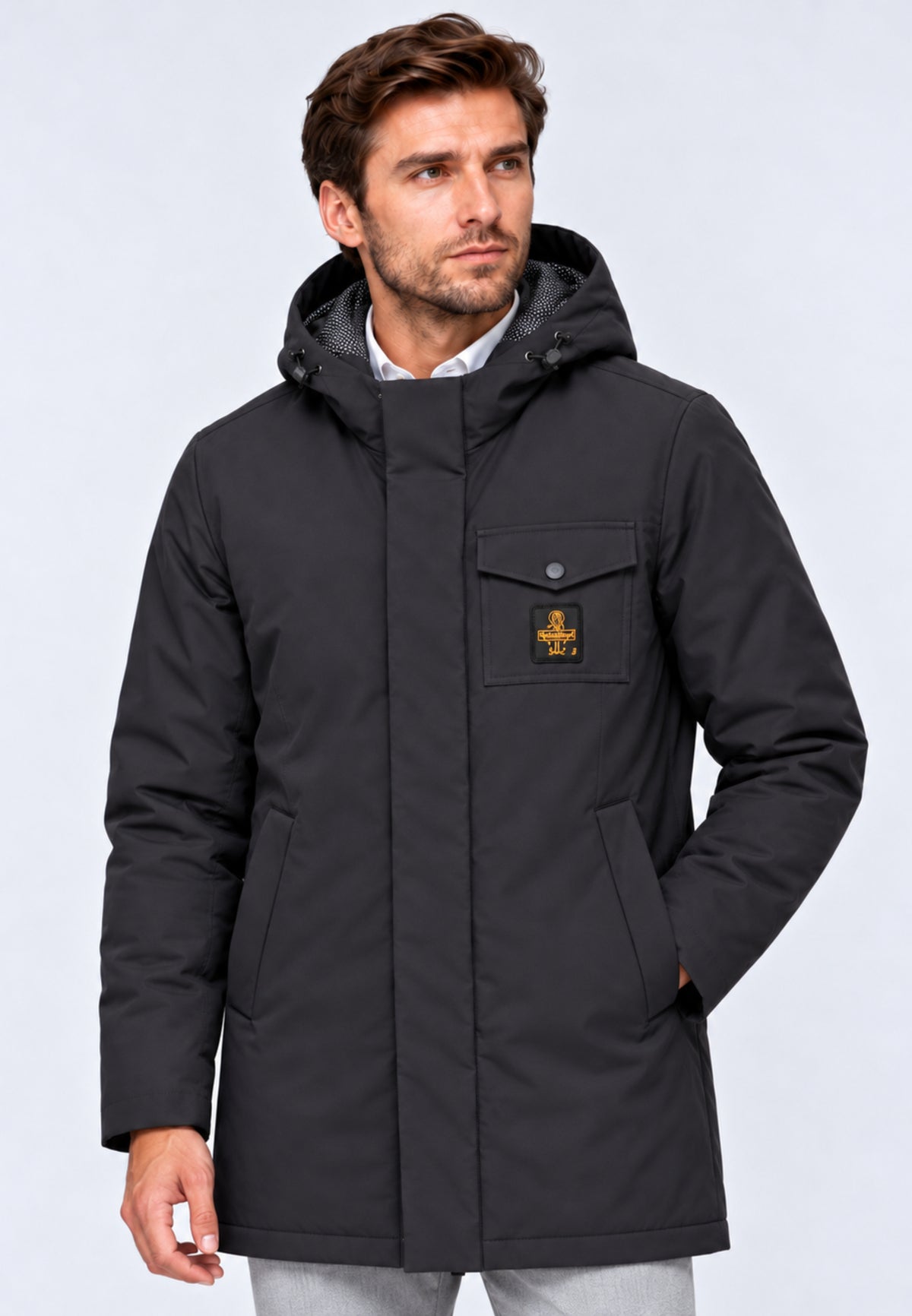 REFRIGIWEAR GIUBBOTTO NERO LUNGO SOFTSHELL Uomo LONG SPEED.NE_