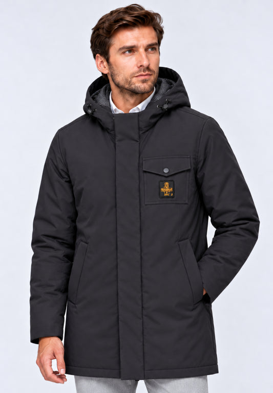REFRIGIWEAR GIUBBOTTO NERO LUNGO SOFTSHELL Uomo LONG SPEED.NE_