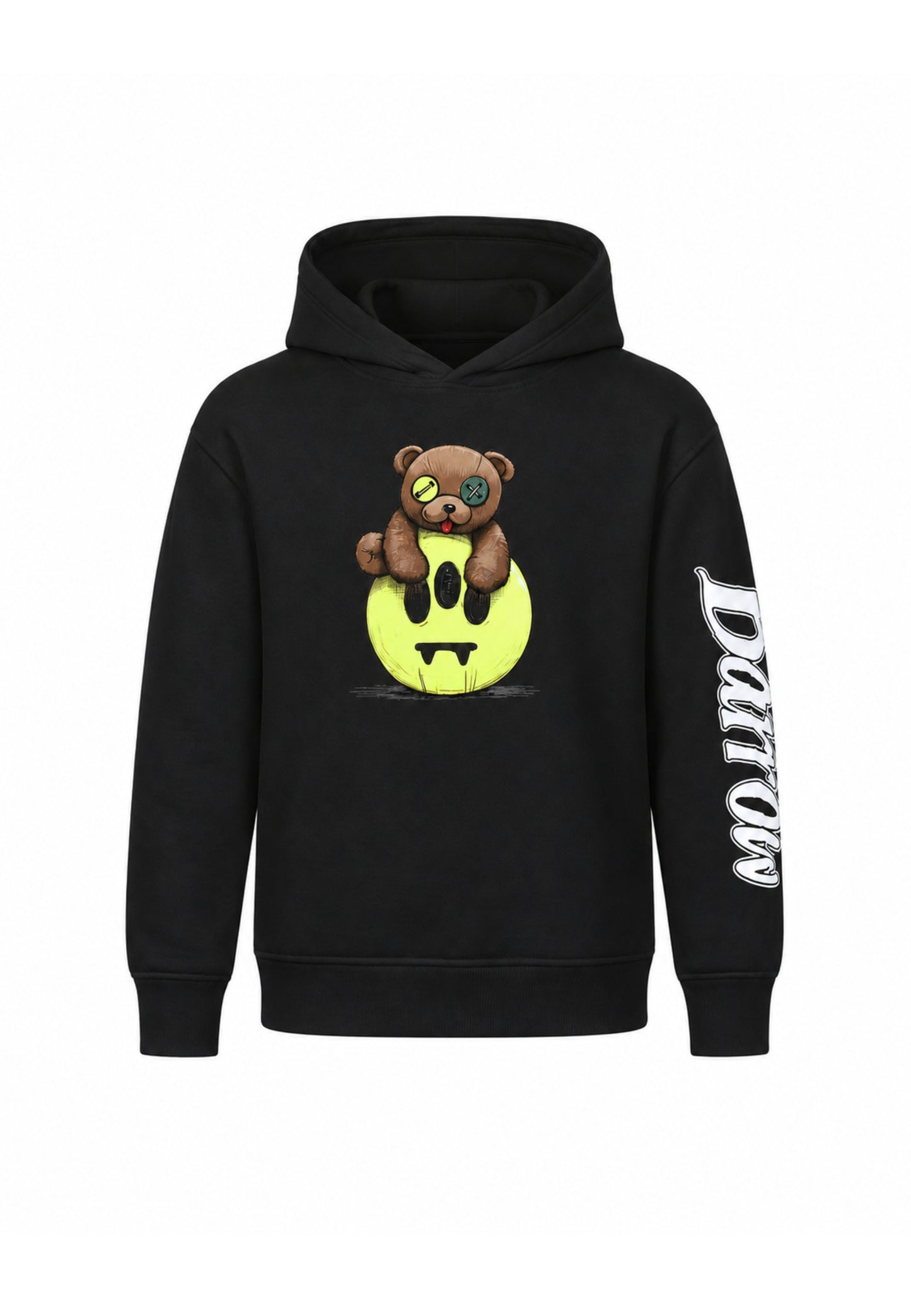 BARROW FELPA NERA CON CAPPUCCIO E ORSETTO CENTRALE E LOGO SULLA MANICA Bambini e ragazzi F6BKJUHS160.NE_