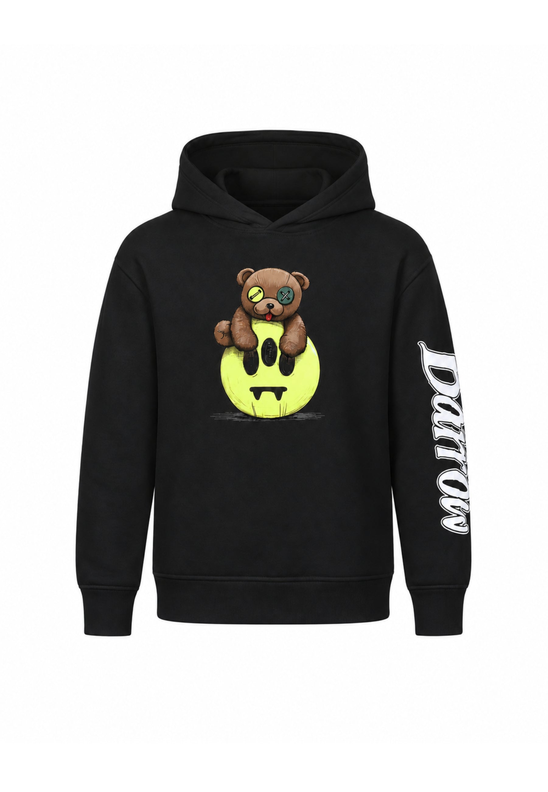 BARROW FELPA NERA CON CAPPUCCIO E ORSETTO CENTRALE E LOGO SULLA MANICA Bambini e ragazzi F6BKJUHS160.NE_