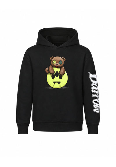 BARROW FELPA NERA CON CAPPUCCIO E ORSETTO CENTRALE E LOGO SULLA MANICA Bambini e ragazzi F6BKJUHS160.NE_