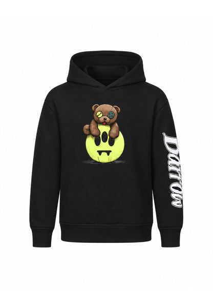 BARROW FELPA NERA CON CAPPUCCIO E ORSETTO CENTRALE E LOGO SULLA MANICA Bambini e ragazzi F6BKJUHS160.NE_