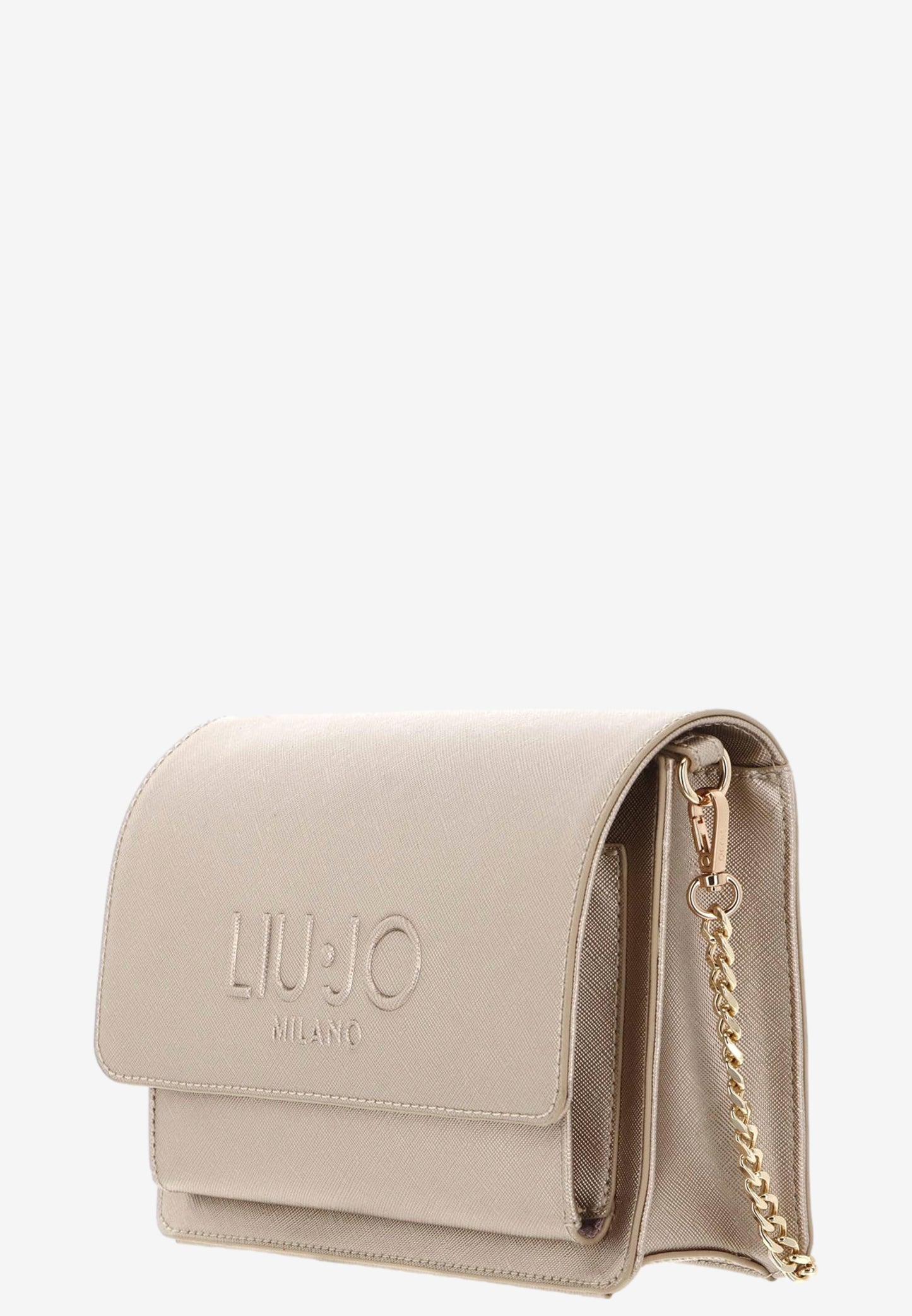 Liu Jo borsa donna oro chiaro con logo frontale