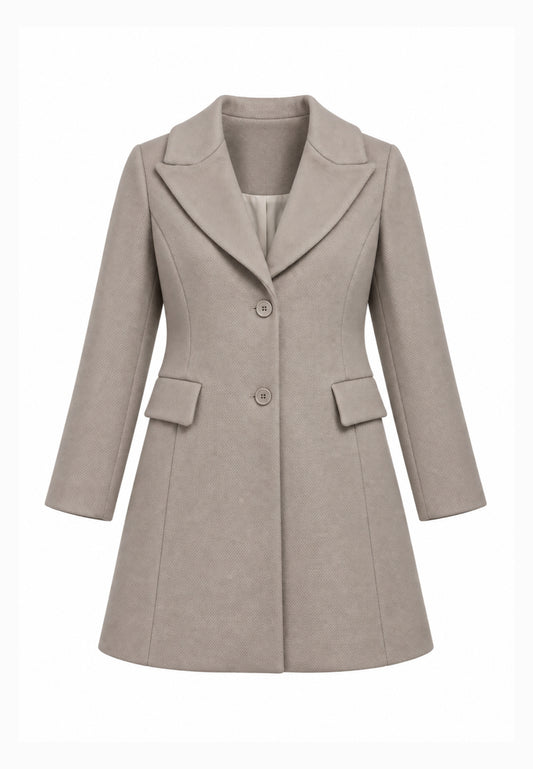 Kocca cappotto beige con colletto e linea svasata Bambine e ragazze walter.beige_