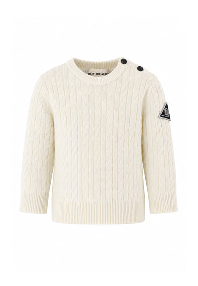 Roy Roger's maglia panna a treccia con bottoncini Bambini e ragazzi rh051/00.panna_