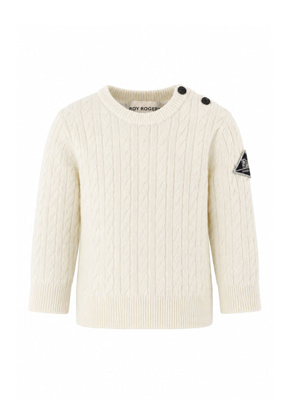 Roy Roger's maglia panna a treccia con bottoncini Bambini e ragazzi rh051/00.panna_