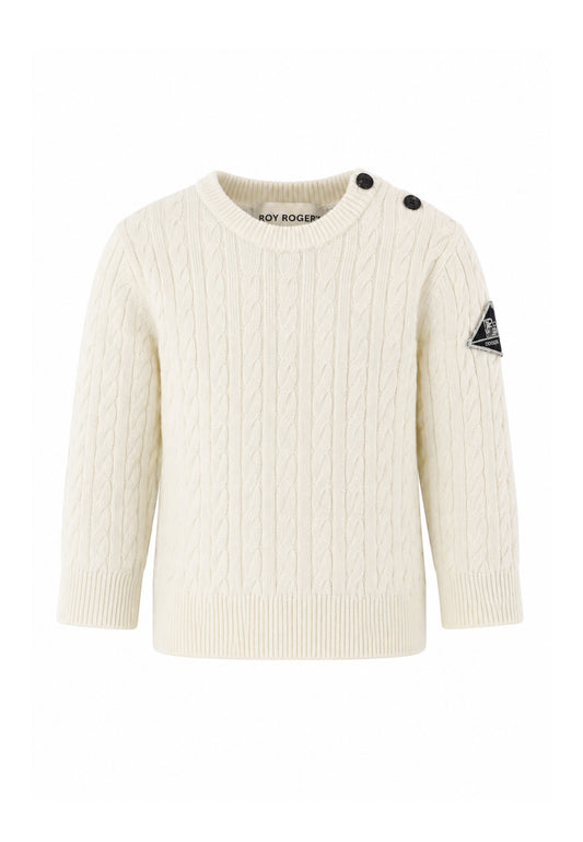 Roy Roger's maglia panna a treccia con bottoncini Bambini e ragazzi rh051/00.panna_