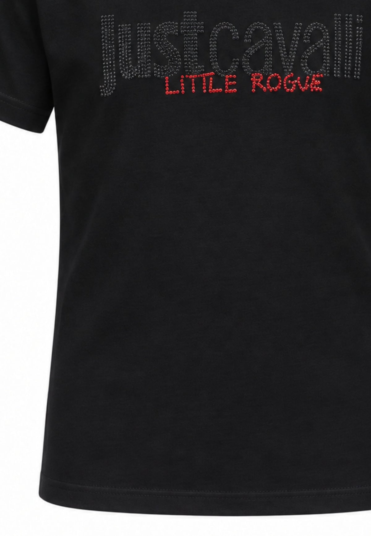 JUST CAVALLI tshirt NERA CON LOGO BORCHIATO Bambine e ragazze jba26156ts.ne_