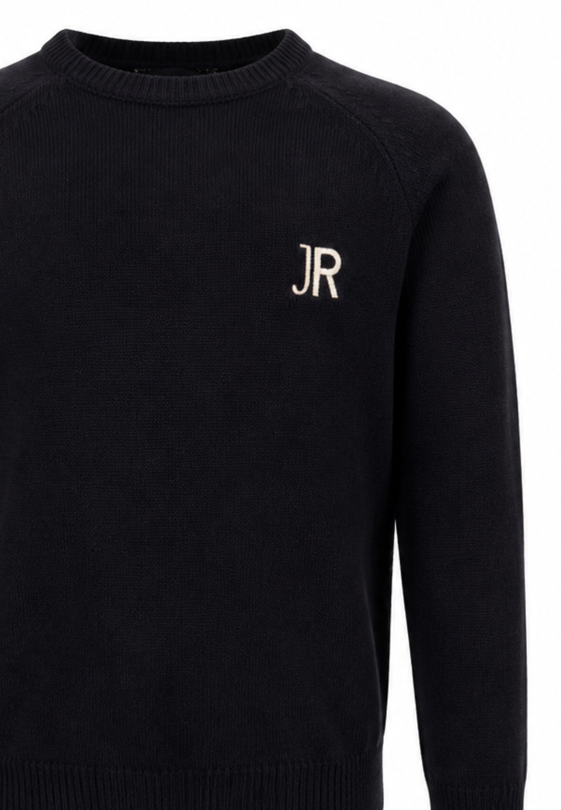John Richmond maglia NERA CON LOGO JR BIANCO RICAMATO E STRISCE SUL RETRO Bambini e ragazzi rba26046ma.ne_