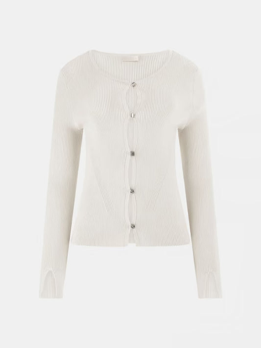 Guess maglia donna in misto viscosa con bottoni gioiello con glitter