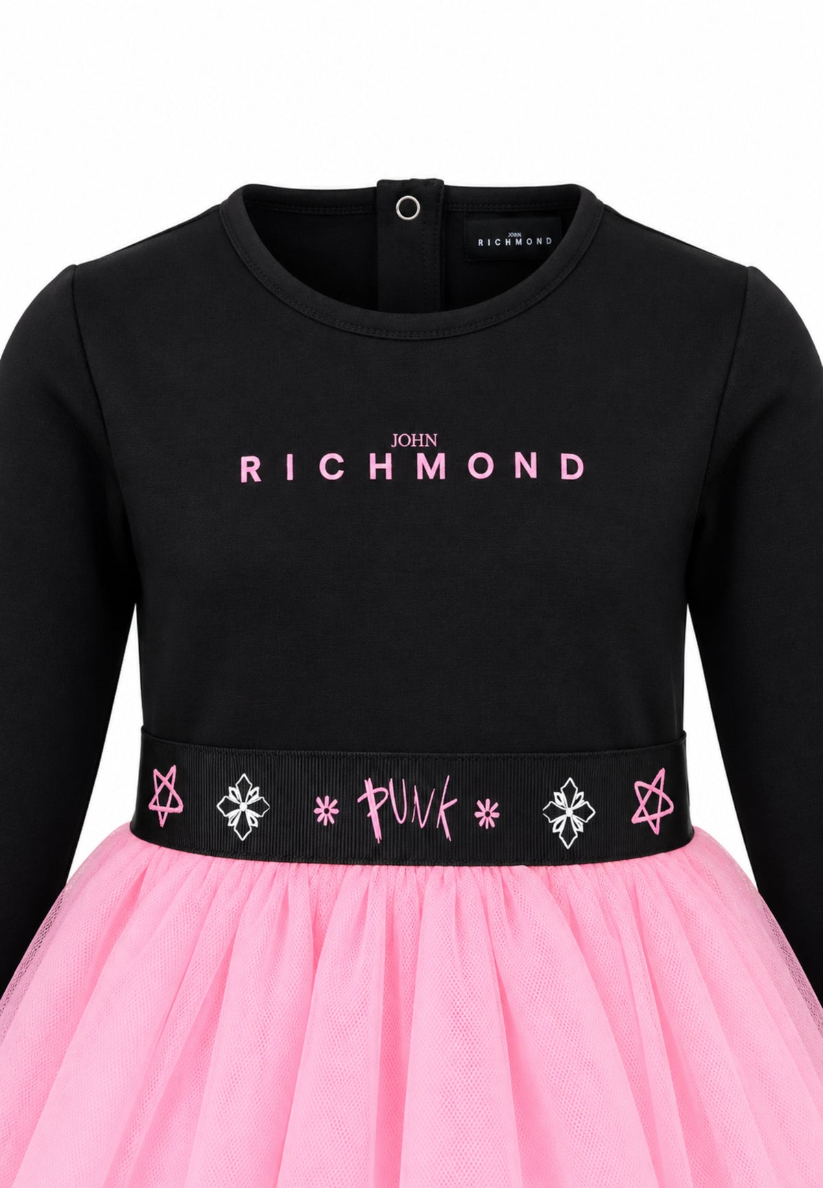 John Richmond VESTITO NERO CON GONNA IN TULLE ROSA Bambine e ragazze RIA26097VE.NE_