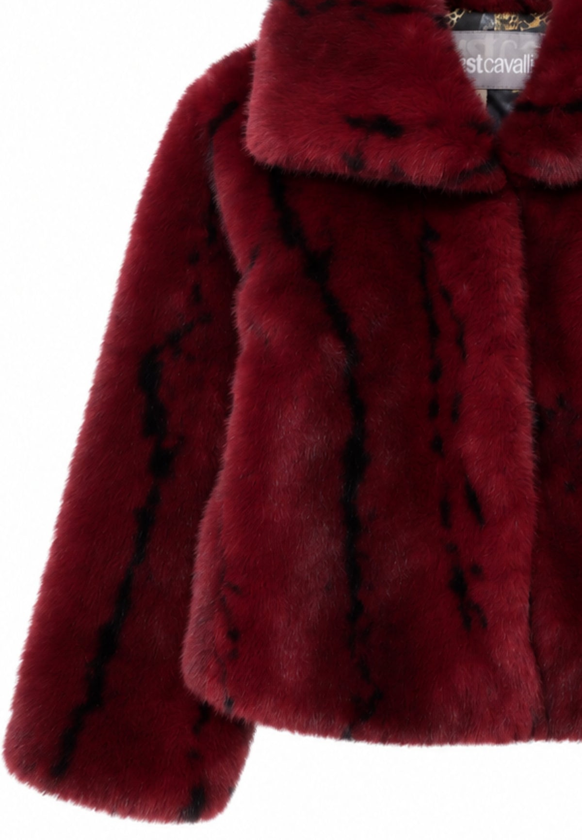 JUST CAVALLI eco pelliccia bordeaux a fantasia crop Bambine e ragazze jga26026pl.bordeaux_