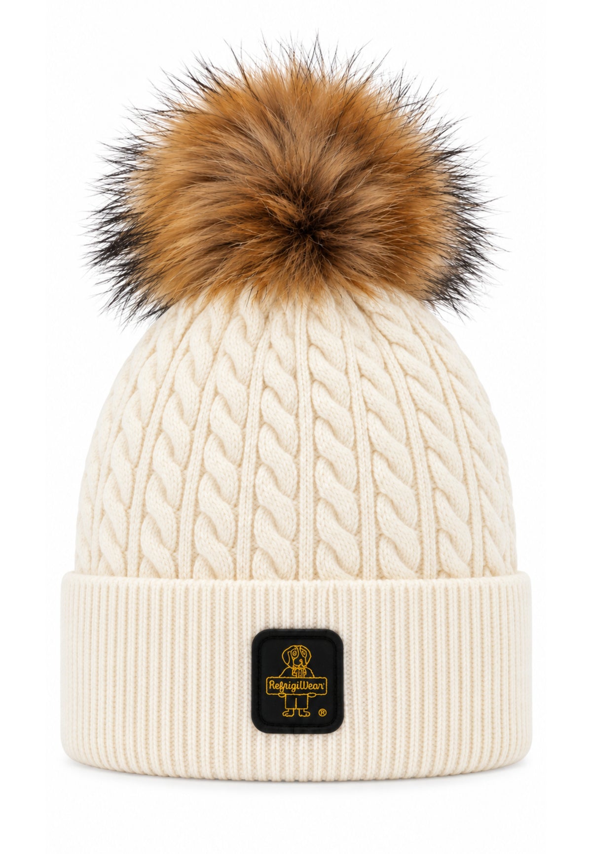 REFRIGIWEAR CAPPELLO A TRECCIA CON LOGO PATCH E POMPOM Bambine e ragazze RG2615FW26_