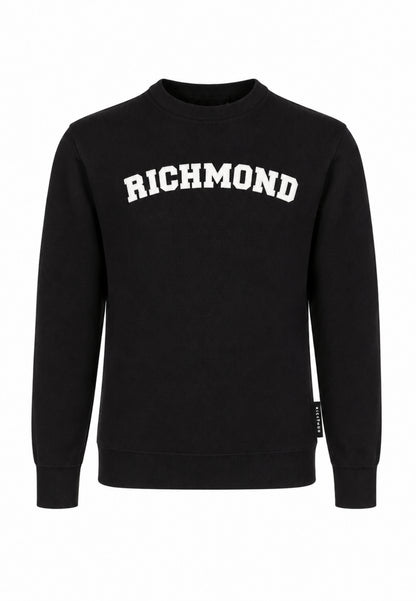 John Richmond maglione nero con scritta centrale Bambini e ragazzi rba26074ma.ne_