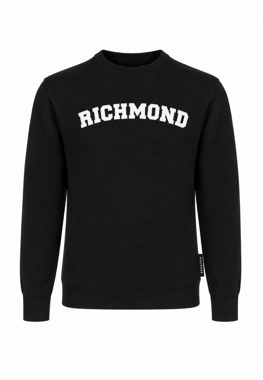 John Richmond maglione nero con scritta centrale Bambini e ragazzi rba26074ma.ne_