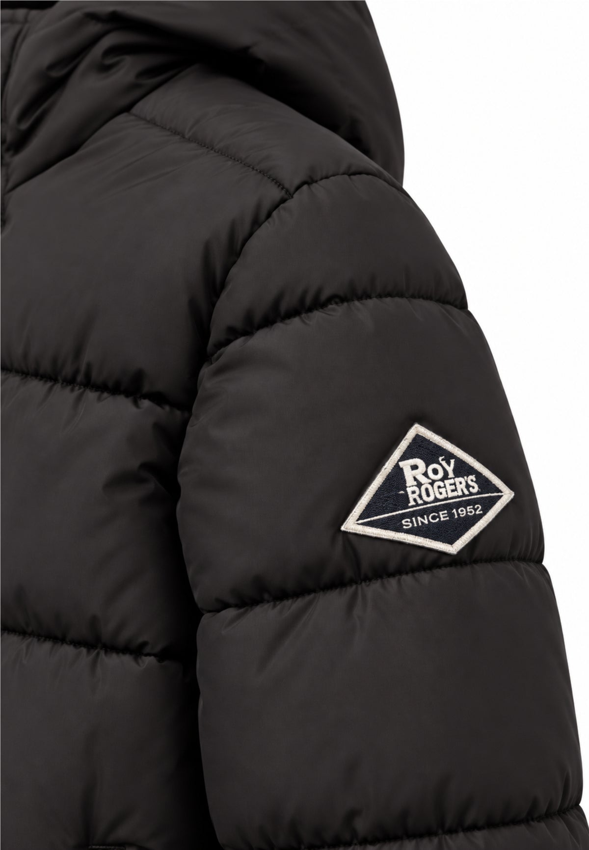 Roy Roger's GIUBBOTTO NERO CON CAPPUCCIO E LOGO BRACCIO Bambini e ragazzi RX402/00.NE_