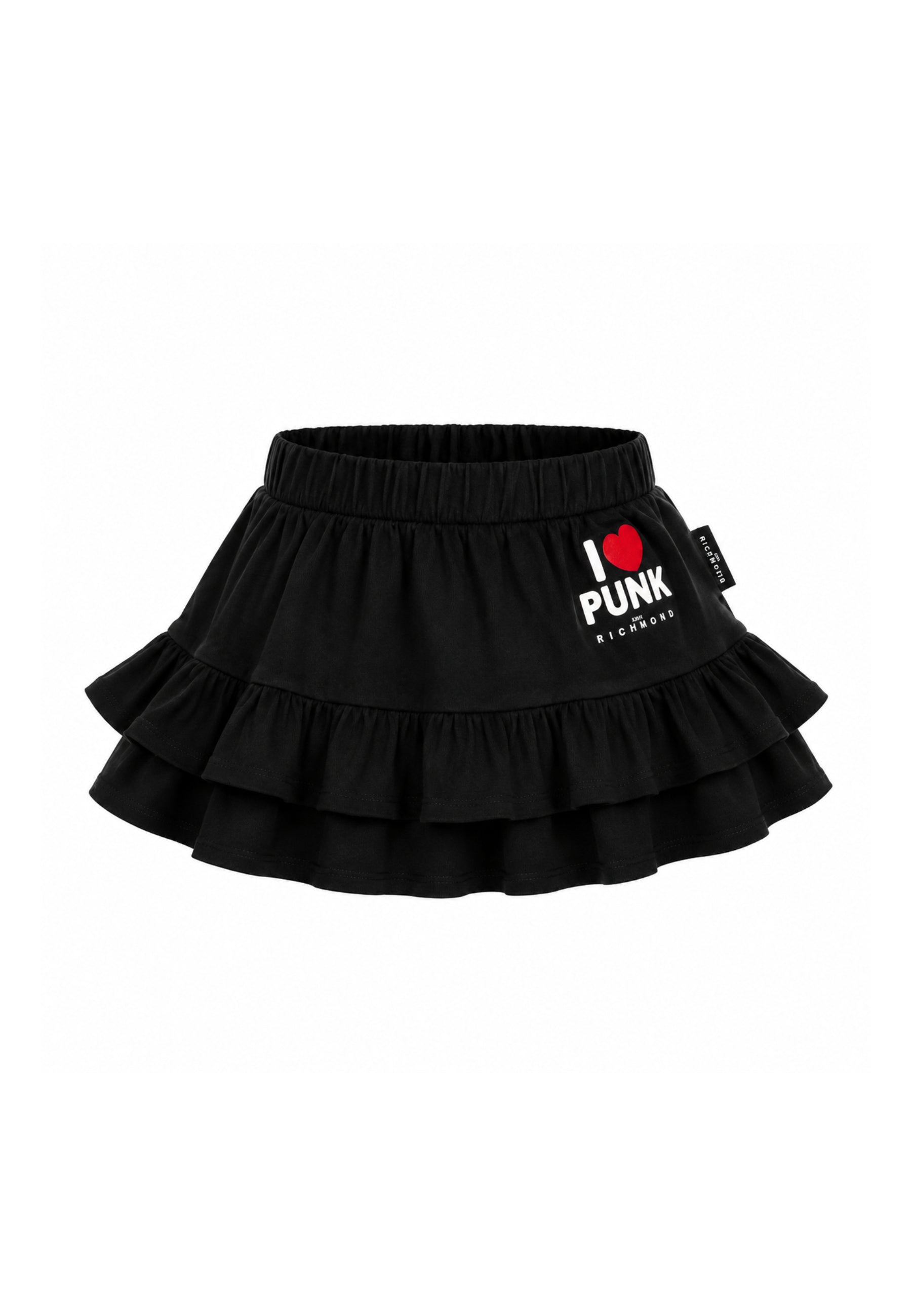 John Richmond Completo t shirt panna a manica lunga e gonna nera a balze Bambine e ragazze ria26134cj.panna_